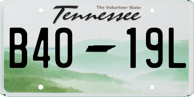 TN license plate B4019L