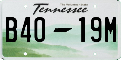 TN license plate B4019M