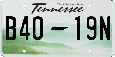 TN license plate B4019N