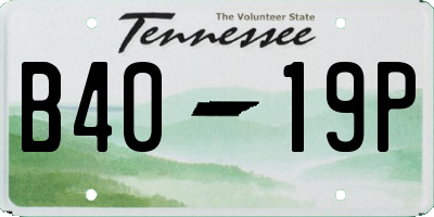 TN license plate B4019P