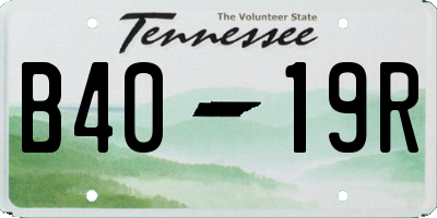 TN license plate B4019R
