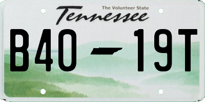 TN license plate B4019T