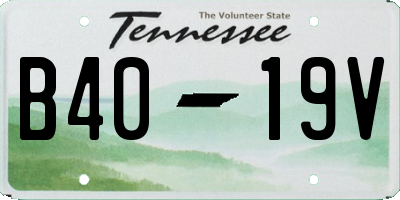 TN license plate B4019V