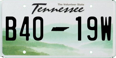 TN license plate B4019W
