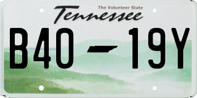 TN license plate B4019Y