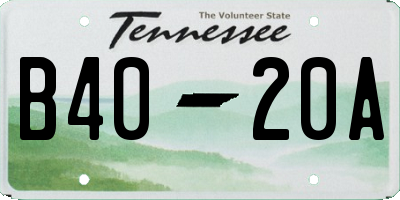 TN license plate B4020A