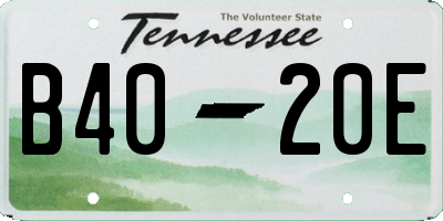 TN license plate B4020E