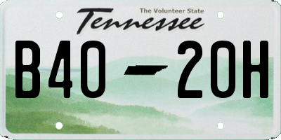 TN license plate B4020H