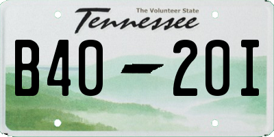 TN license plate B4020I