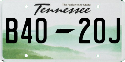 TN license plate B4020J
