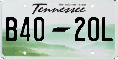 TN license plate B4020L