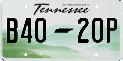 TN license plate B4020P