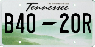 TN license plate B4020R