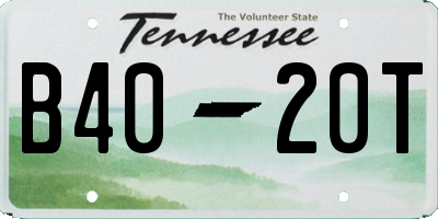 TN license plate B4020T