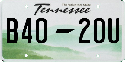 TN license plate B4020U