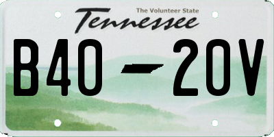 TN license plate B4020V