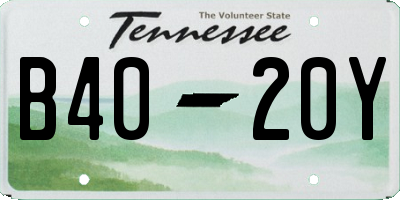 TN license plate B4020Y