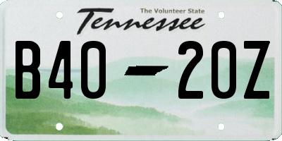 TN license plate B4020Z
