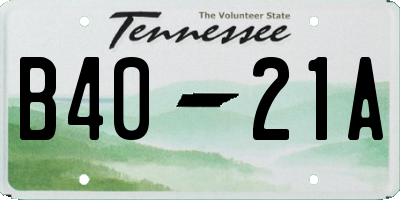 TN license plate B4021A
