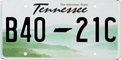 TN license plate B4021C