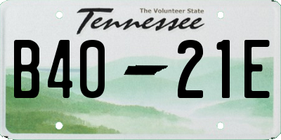 TN license plate B4021E