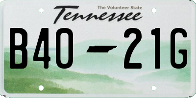 TN license plate B4021G