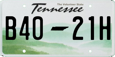 TN license plate B4021H