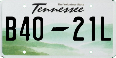TN license plate B4021L