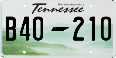TN license plate B4021O