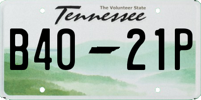 TN license plate B4021P