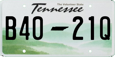 TN license plate B4021Q