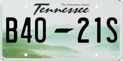 TN license plate B4021S