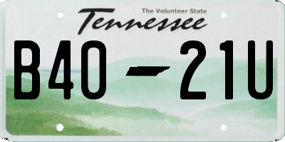 TN license plate B4021U