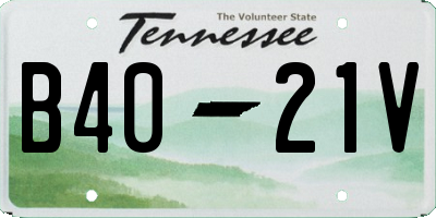 TN license plate B4021V