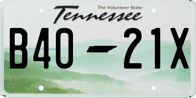 TN license plate B4021X