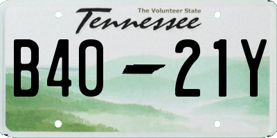 TN license plate B4021Y