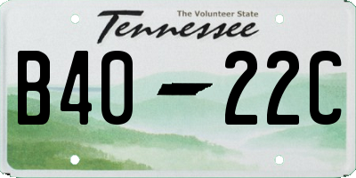 TN license plate B4022C