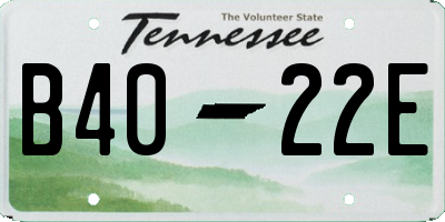 TN license plate B4022E