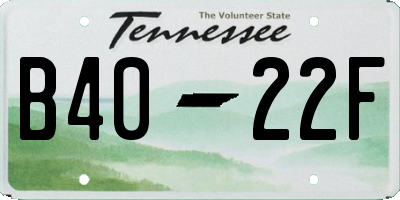 TN license plate B4022F