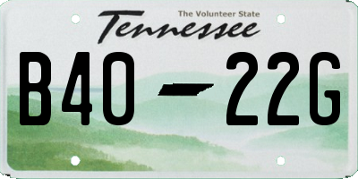 TN license plate B4022G