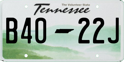 TN license plate B4022J