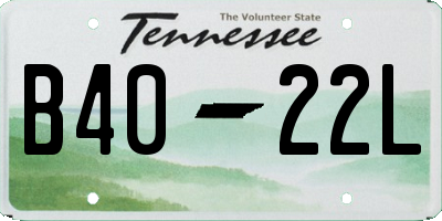 TN license plate B4022L