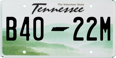 TN license plate B4022M