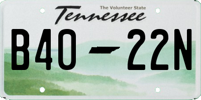 TN license plate B4022N