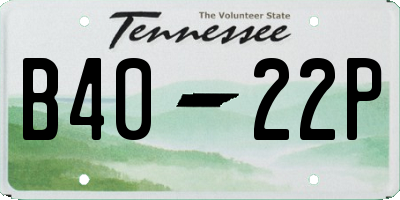 TN license plate B4022P