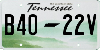 TN license plate B4022V
