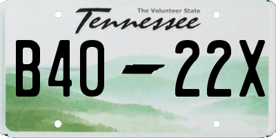 TN license plate B4022X