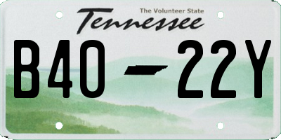 TN license plate B4022Y