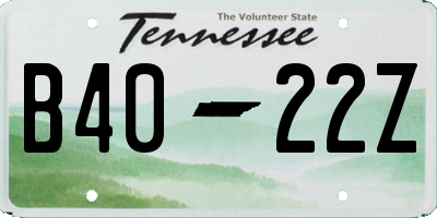 TN license plate B4022Z