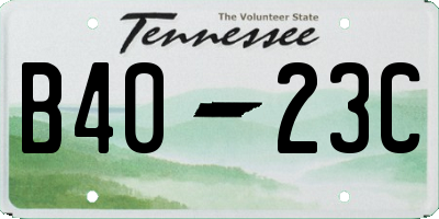 TN license plate B4023C